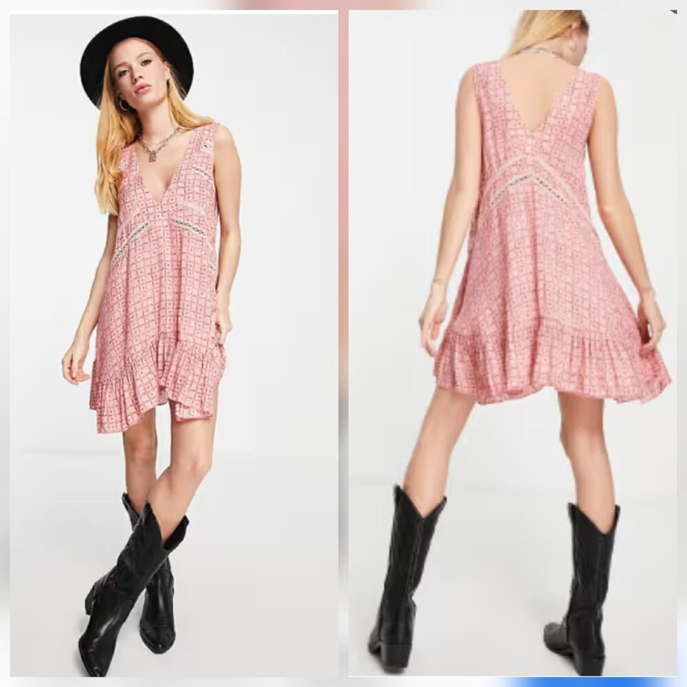 Intimately Free People Dress XS Pink Let It Happen Mini